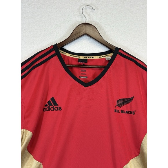 Adidas All Blacks Training Jersey New Zealand Rugby Red Climacool Mens 3XL - Picture 2 of 13